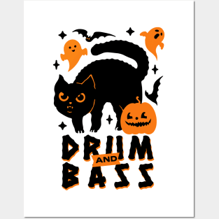 DRUM AND BASS  - Halloween Steez (black/orange) Posters and Art